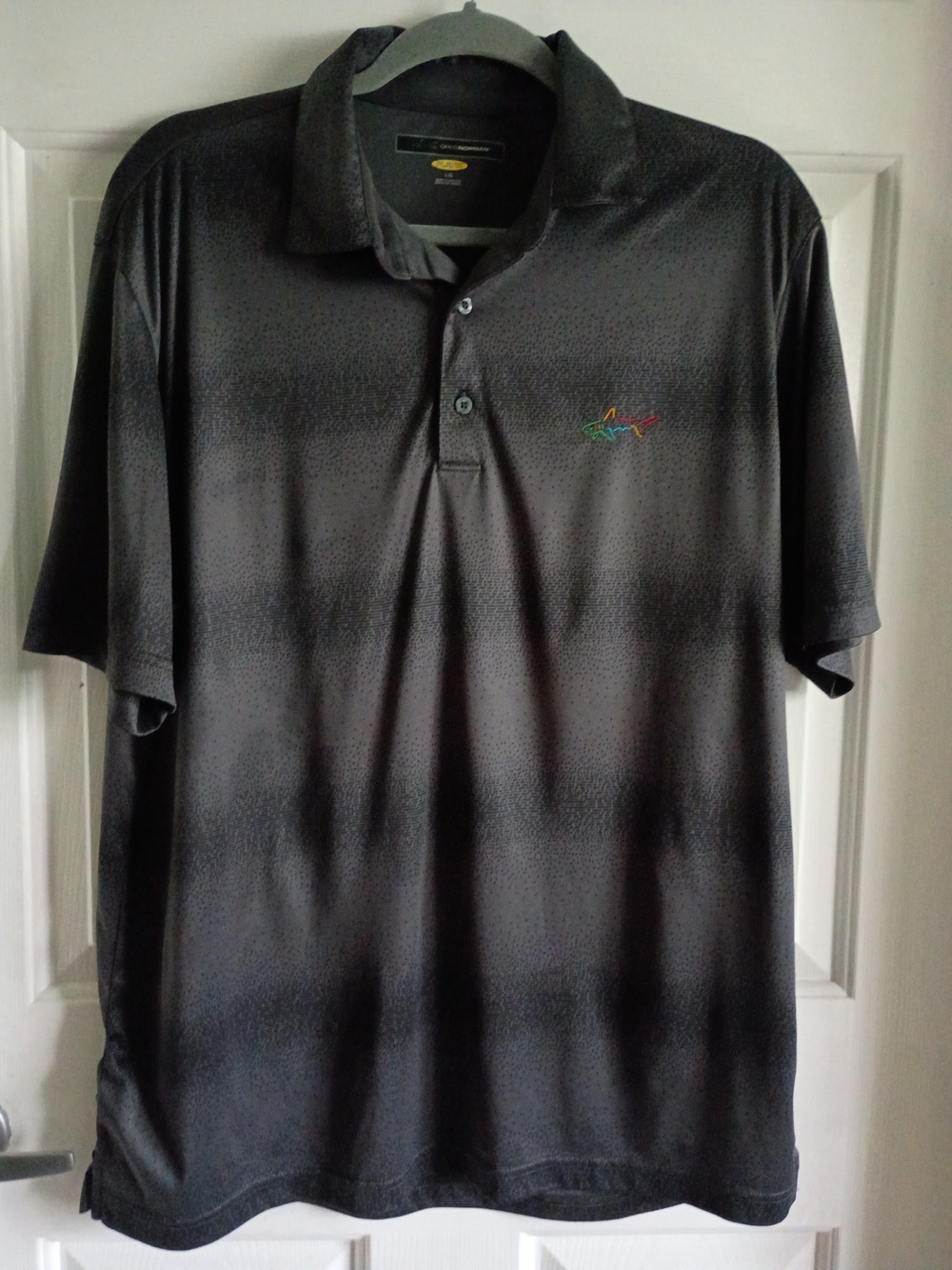Men's Black Golf Greg Norman Polo Shirt - Breathable Performance